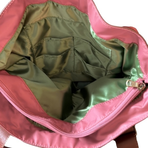 STRENESSE Blue Oversized Tote in Rose Pink Nylon with Brien Vegan Leather Trim - Picture 8 of 13